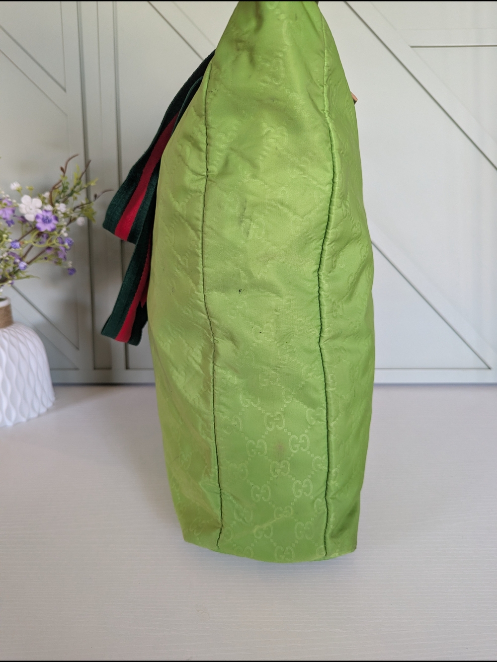 vintage Gucci GG NylonWeb Tote Bag, featuring the brand's iconic signature - Picture 8 of 16